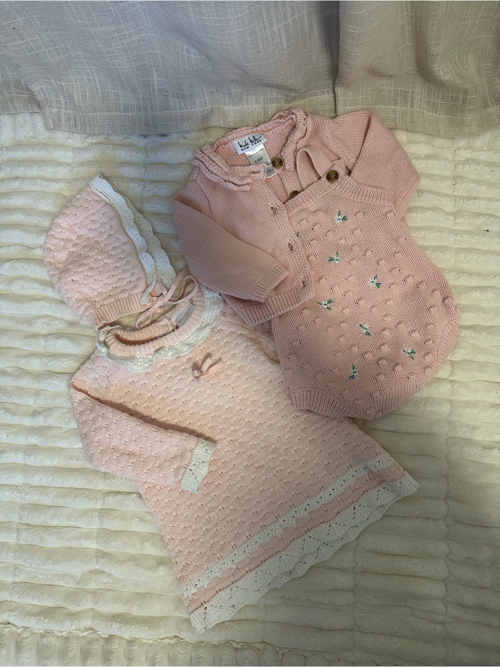 Where We Grow Pink Knit Baby Dress & Nicole Miller Romper Set
